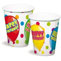 Bekers - Happy birthday - 250 ml - 6st.