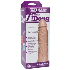 Doc Johnson Vac-U-Lock The Naturals Thin Dong Dildo 19 cm