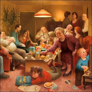 Kaartenmapje - 2 x 4 designs - Marius van Dokkum - Quality time - 12x12cm