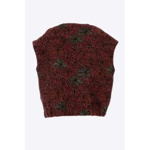 Signe Nature Gilet zonder mouwen: Bordeau, bouclé / Jacquard weving ( Signe.1420 )