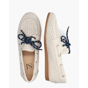 Si Zerrin Off-White/Donkerblauw Dames Veterschoenen