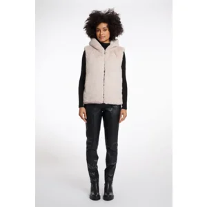 Rino & Pelle Bodywarmer: Hibbo, Stone, omkeerbaar, met kap ( RINO.88 )