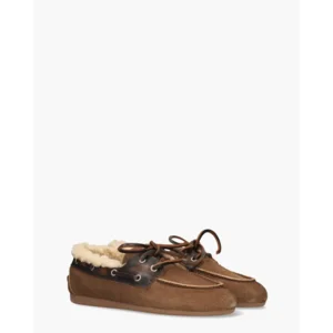 Posa Boat Loafer Brushed Fur Bruin Dames Veterschoenen