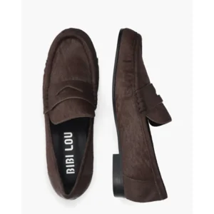 Bibi Lou 661690 Brown Hairy Penny Loafer
