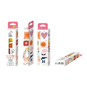 Waskrijt - Met bijenwas - In eikelvorm - Warme kleuren - 6st.