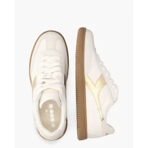 Diadora Sport Trainer Doré Wit/Goud Damessneakers