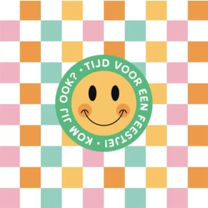 Uitnodigingskaarten - Smiley blokjes - 6st. - VBE.2013