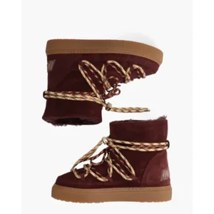 Inuikii Suede Double Tie Aubergine Dames Veterboots