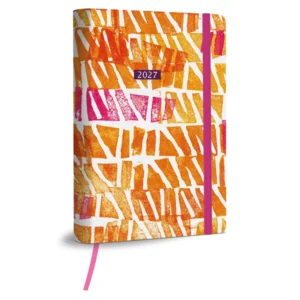 Agenda - Oranje, roze stempels - 2027 - 10,5x14cm