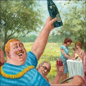 Kaartenmapje - 2 x 4 designs - Marius van Dokkum - Tuinfeest - 12x12cm