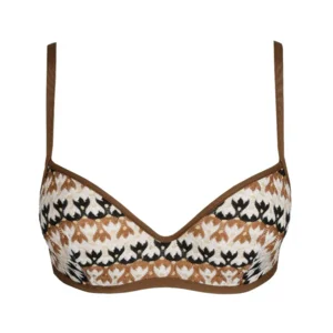Sarda Biles voorgevormde bikini in bruin, ivoor en zwart