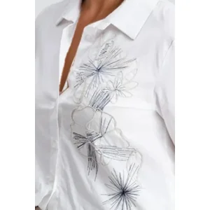 Signe Nature Bloes: Wit, broderie ( Signe.1367 )