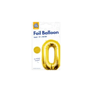 Folieballon - 0 jaar - Goud - 40cm - Niet geschikt voor helium