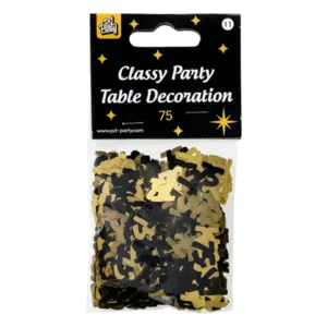 Tafeldecoratie - 75 jaar - Confetti - Goud / zwart