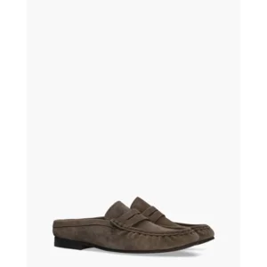 Posa Penny Loafer Wrinkle Mule Taupe Damesslippers
