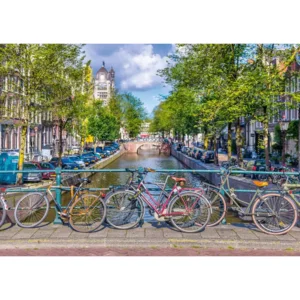 Puzzel - Amsterdam, fietsen op de brug - 500st.