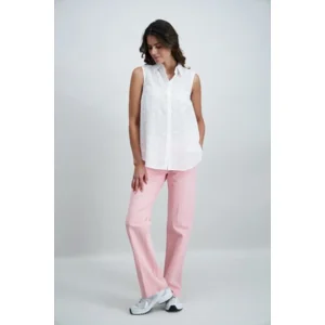 Signe Nature Zomer Bloes: Wit, Mouwloos ( Signe.1385 )