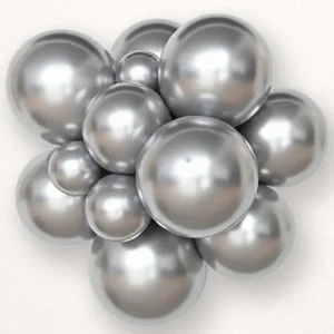 Ballonnen - Luxe - Glanzend zilver - Metallic - 30cm - 100st.