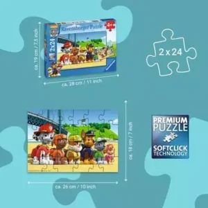 Puzzel - Paw patrol - Dappere honden - 2x24st.