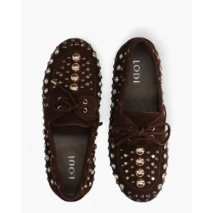 Lodi Nelly Donkerbruin Dames Veterschoenen