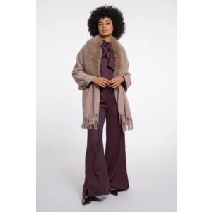 Rino & Pelle Cape met bont: Wendy, mocha latte ( RINO.98 )