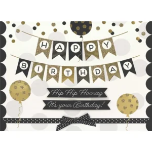 Kaart - Happy birthday, slingers - Glitter & Glamour - LLA.3015