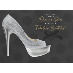 Kaart - Dancing shoes, birthday - Glitter & glamour - LLA.3018