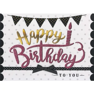 Kaart - Happy birthday - Glitter & Glamour - LLA.3001