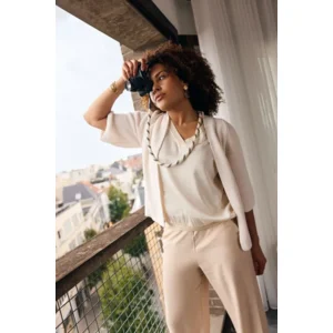 Signe Nature Zomer broek: Beige, elastiek in de lenden ( Signe.1388 )