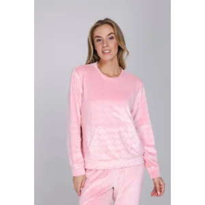 Pastunette dames pyjama: Licht roze, Fleece, Warm en zacht ( PAS.192 )