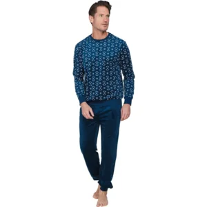 Pastunette Heren Pyjama: Blauw, Fleece, tot 3xl ( PAS.193 )
