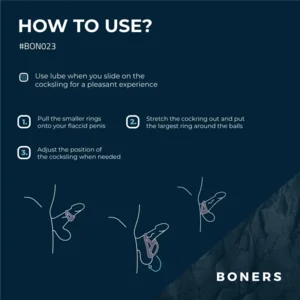 Boners Open Cock Sling - Drievoudige Cockring