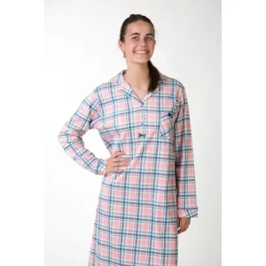 Perlina Dames nachthemd: Willow 100cm, Roze, Brushed( LINA.158 )