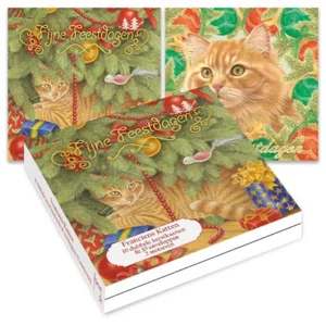 Kaarten - Kerst - Franciens katten - Onder de boom & Kerstballen - 10st.