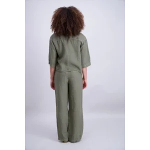 Signe Nature Linnen bloes / Blazer: Kaki ( Signe.1381 )