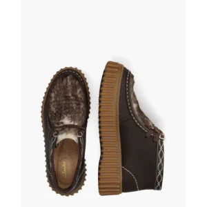 Clarks Originals Torhill Moss Donkerbruin Dames Veterschoenen