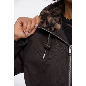 Rino & Pelle Vest: Lindy, Bruin met leopard bont ( RINO.110 )