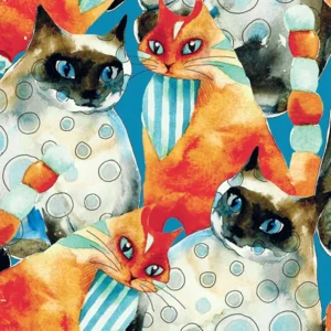 Kaart - Siamese & oranje katten - Galleria - VB0.3055