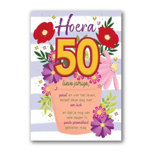 Kaart - Hoera 50 - Lifetime of love - 01-LV.GBE.0006