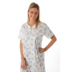 Perlina Nachthemd Dames: Bloem, Lengte 115cm ( LINA.135 )