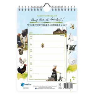Kalender - Lang leve de boerderij! - Melken - Rien Poortvliet - 2027 - 16,5x23cm