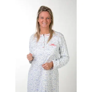 Perlina Dames nachthemd: Gabriella B 100cm, Ecru, Brushed ( LINA.142 )