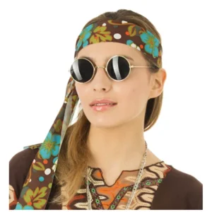 Bril - Hippie - Goud - Donker glas