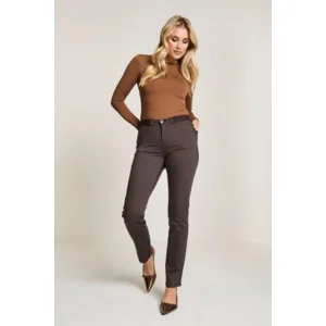 Para Mi Broek: Angie Elastic, heaven Uni, Deep Brown, L32 ( PARA.426 )
