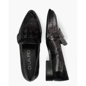 Di Lauro Drusiana Zwart/Paars Damesloafers