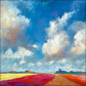 Kaartenmapje - 2 x 4 designs - Dinie Boogaart - Lucht en land - 12x12cm