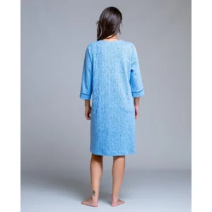 Egatex kamerjas met knopen: 3/4 mouw, Blauw ( EGA.525 )