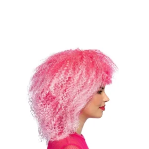 Pruik - Neon roze - Suikerspin