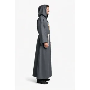 Kostuum - Monnik - Met capuchon, kruis & koord - Grijs - XL/XXL