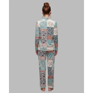 Egatex Pyjama Doorknoop model: Velours stof, multicolor ( EGA.554 )